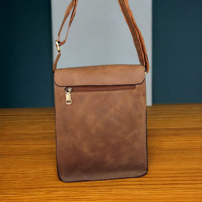 Men’s Genuine Leather Crossbody Bag – BAMM Shoulder Bag with Adjustable Strap, Anti-Rust Zippers, Card Holder, and Multiple Compartments