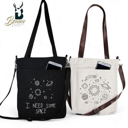 Special Offer: 2 Girls' Tote Bags For University And Daily Use - Beige With Free Pencil Case