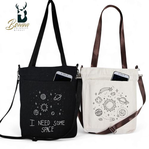 Special Offer: 2 Girls' Tote Bags For University And Daily Use - Beige With Free Pencil Case