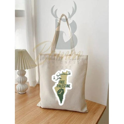Tote Bag With Pocket And Handle(Palestine)