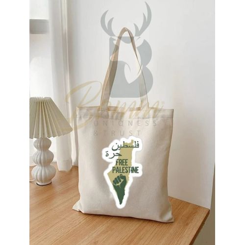 Tote Bag With Pocket And Handle(Palestine)