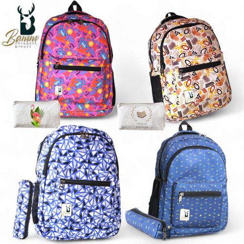 "Offer: 4 School Backpacks For Kids With 4 Gift Pencil Cases - Made Of High-Quality Polyester, Practical And Comfortable Design"