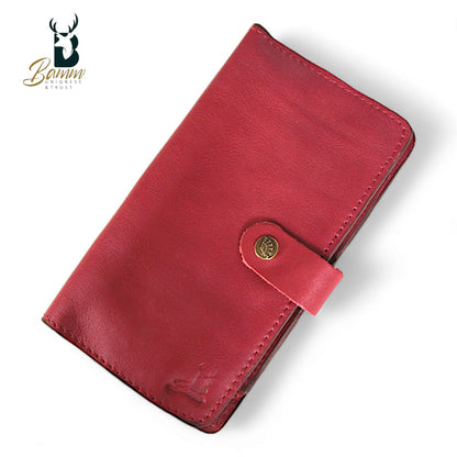 BAMM Genuine Leather Portfolio – Handcrafted 8 Card Slots + Mobile Holder + Memory Pockets   2248