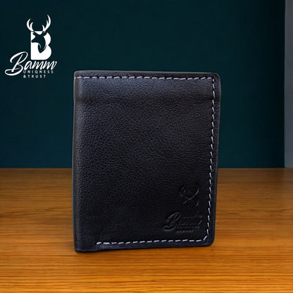BAMM Genuine Leather Wallet for Men –  Compact Bifold with Card & Cash Slots