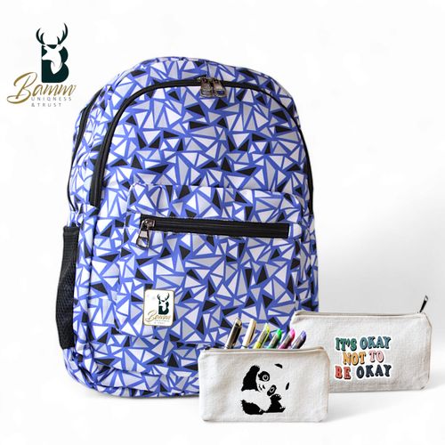 15.6 Inch School Laptop Backpack - Color Mix With 2 Pencil Cases Gift