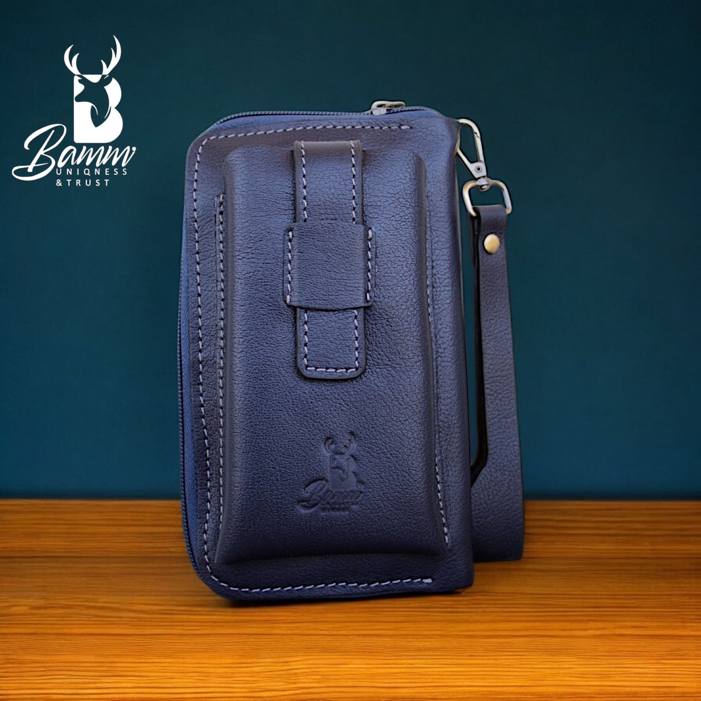 Premium Men’s Leather Handbag – Multi-Functional Organizer with Handle & Card Slots