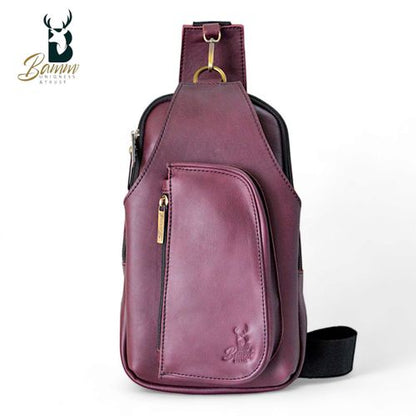 Small Leather Backpack Crossbody Bag Chest Shoulder Bags For Men Outdoor Anti-Theft Lightweight Cycling