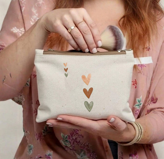 Multi-Use Makeup Organizer Bag – Heavy Duty Duck Cotton, Washable with Digital Print