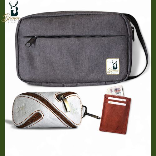 "Special Offer: Magical Linen Handbag + Natural Leather Keychain + Cardholder At An Attractive Price!"