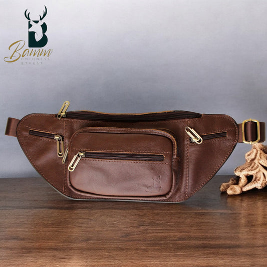 Natural Leather Bag Cross From Bamm