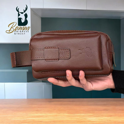 Natural Leather Bag With Mobile Case From Bamm