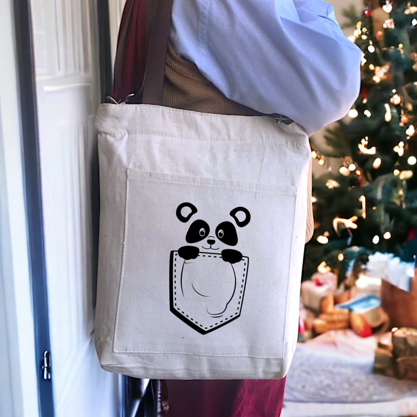 BAMM Beige Tote Bag With Two Adjustable Shoulder Straps