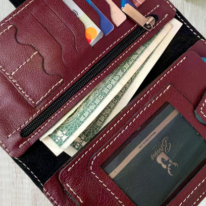 BAMM Genuine Leather Portfolio – Handcrafted 8 Card Slots + Mobile Holder + Memory Pockets   2248