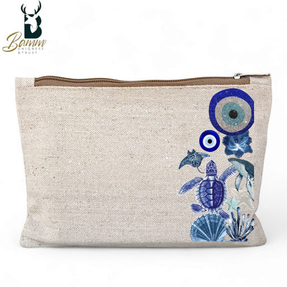 Multi-Use Makeup Organizer Bag – Heavy Duty Duck Cotton, Washable with Digital Print