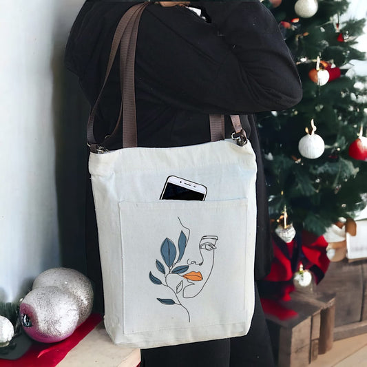 BAMM Beige Tote Bag With Two Adjustable Shoulder Straps