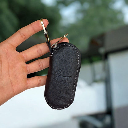 Natural Leather Keychain for Car Remote & Keys – 5x11 cm