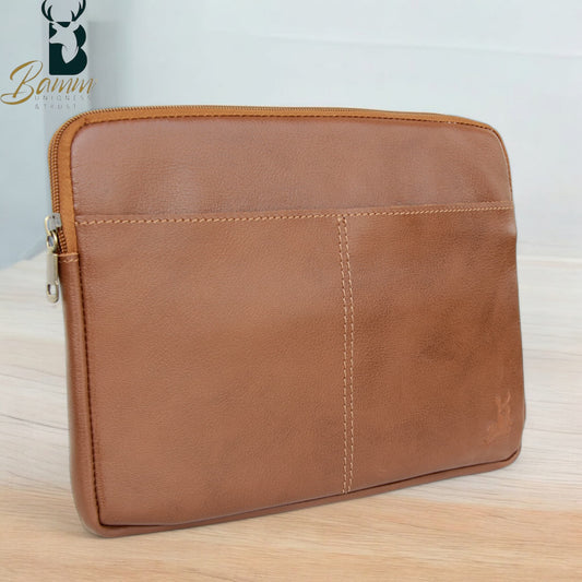 Genuine Leather iPad & Laptop Case – Shock-Resistant, Stylish & Secure for MacBook, Dell, and More