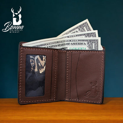 BAMM Genuine Leather Wallet for Men –  Compact Bifold with Card & Cash Slots