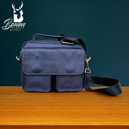 Genuine Leather Men’s Crossbody Bag – Multiple Pockets, Velvet Lining, Rust-Resistant Hardware