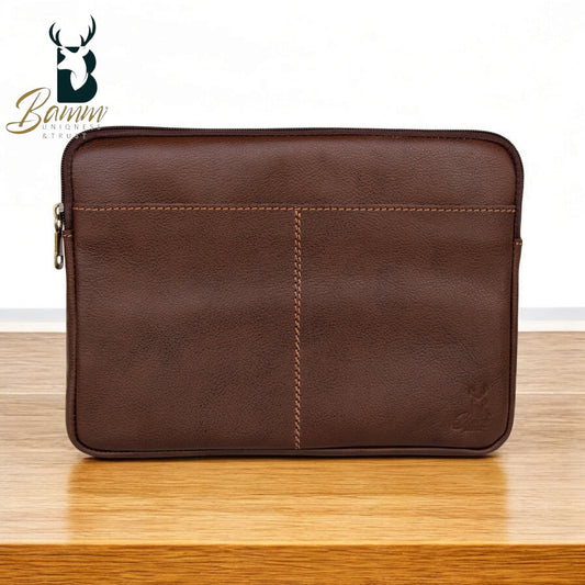 Genuine Leather iPad & Laptop Case – Shock-Resistant, Stylish & Secure for MacBook, Dell, and More