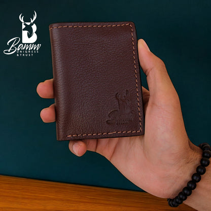 BAMM Genuine Leather Wallet for Men –  Compact Bifold with Card & Cash Slots