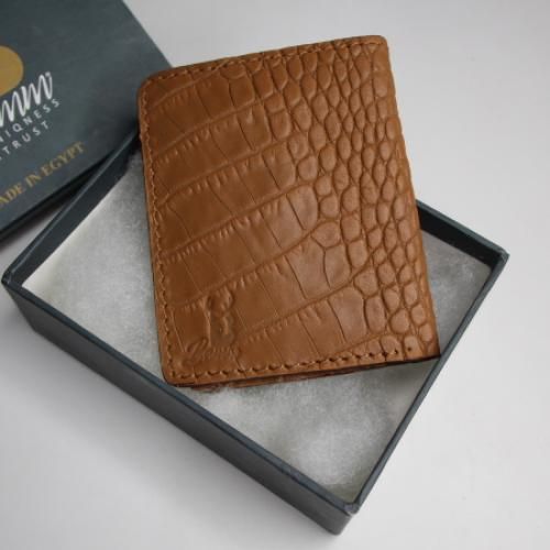 Card Wallet Natural Leather Brown