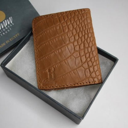 Card Wallet Natural Leather Brown