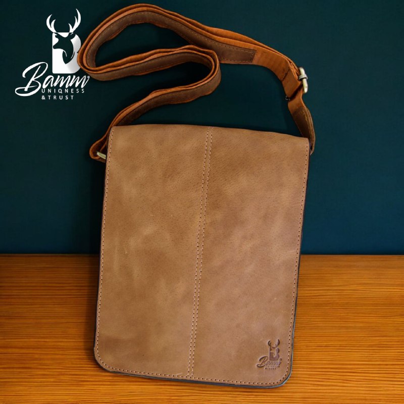 Men’s Genuine Leather Crossbody Bag – BAMM Shoulder Bag with Adjustable Strap, Anti-Rust Zippers, Card Holder, and Multiple Compartments