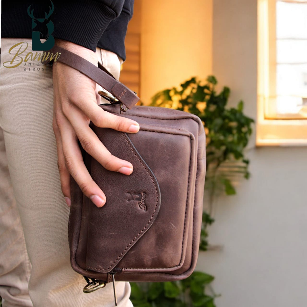 Men's Genuine Leather Crossbody Bag – Stylish & Practical Design