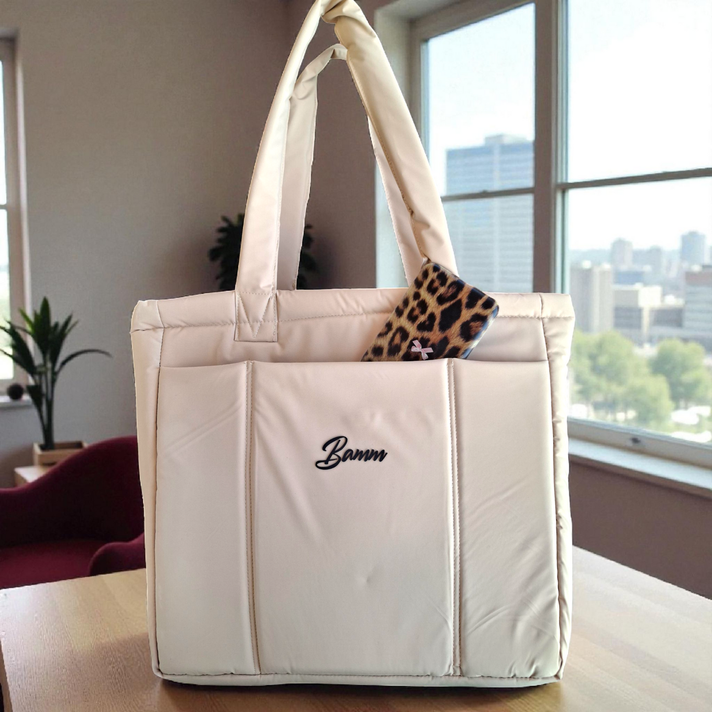 Women’s Waterproof Laptop Bag – Padded Shockproof Interior with Front Pocket & Divided Main Compartment – Size 35×37×10 cm