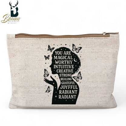Multi-Use Makeup Organizer Bag – Heavy Duty Duck Cotton, Washable with Digital Print
