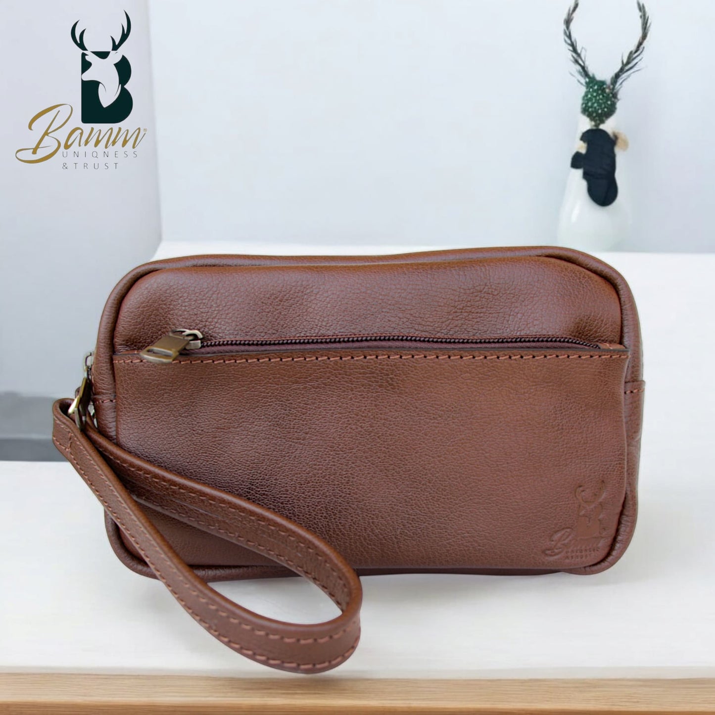 Elegant men's leather handbag 2814