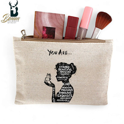 Multi-Use Makeup Organizer Bag – Heavy Duty Duck Cotton, Washable with Digital Print