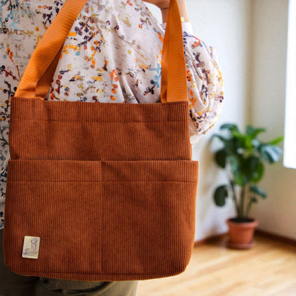 BAMM Corduroy Canvas Tote Bag for Women – Stylish Shoulder Bag for Travel, School & Daily Use (8006)