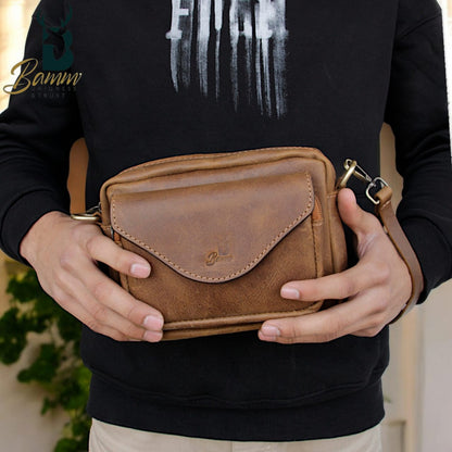 Men's Genuine Leather Crossbody Bag – Stylish & Practical Design
