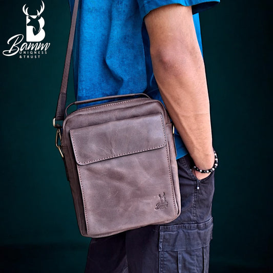 Natural Leather Men's Crossbody Bag – Premium Arizona Leather | شنطة كروس جلد طبيعي رجالي أنيقة وعملية