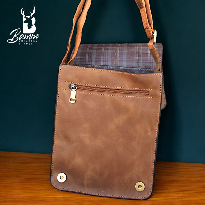 Men’s Genuine Leather Crossbody Bag – BAMM Shoulder Bag with Adjustable Strap, Anti-Rust Zippers, Card Holder, and Multiple Compartments