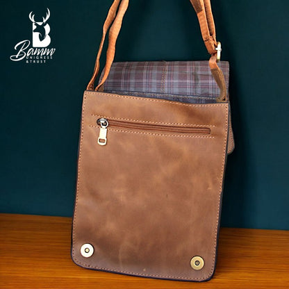 Men’s Genuine Leather Crossbody Bag – BAMM Shoulder Bag with Adjustable Strap, Anti-Rust Zippers, Card Holder, and Multiple Compartments