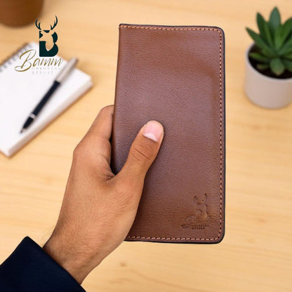 Genuine Leather Travel Wallet – Passport Holder with 13 Card Slots & 4 Large Pockets