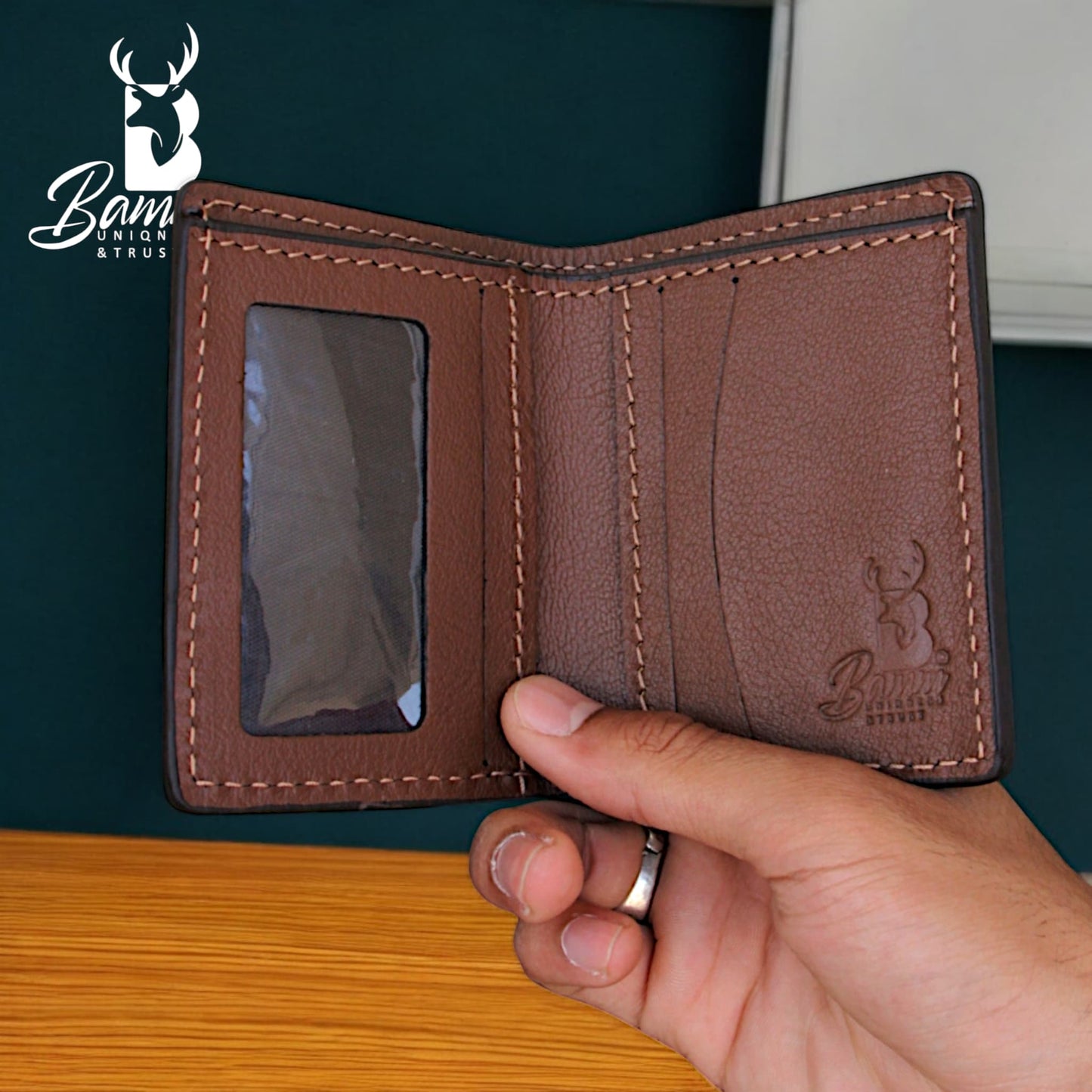 BAMM Genuine Leather Wallet for Men –  Compact Bifold with Card & Cash Slots