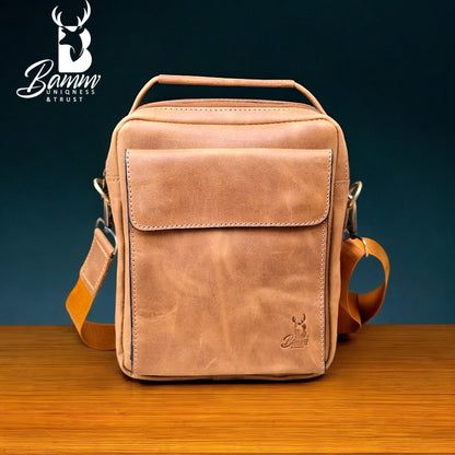Natural Leather Men's Crossbody Bag – Premium Arizona Leather | شنطة كروس جلد طبيعي رجالي أنيقة وعملية