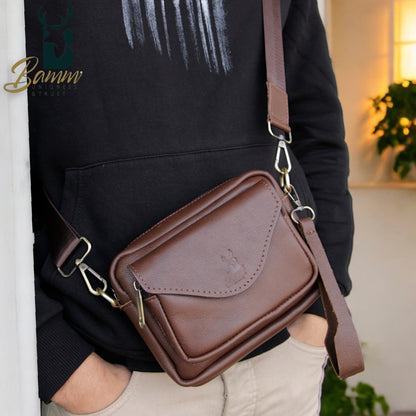 Genuine Leather Crossbody & Handbag – Compact, Multi-Compartment Design