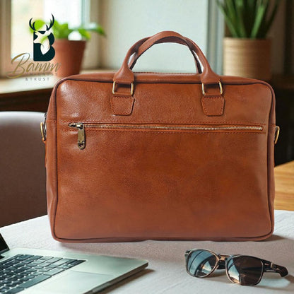 Leather Fashion Business Shoulder Messenger Crossbody Bag From Bamm