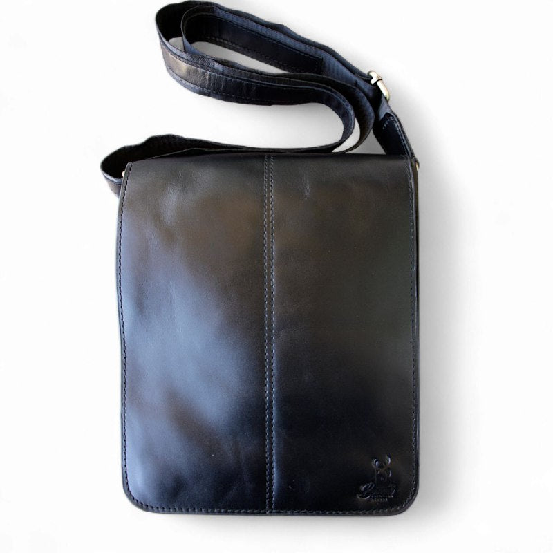 Men’s Genuine Leather Crossbody Bag – BAMM Shoulder Bag with Adjustable Strap, Anti-Rust Zippers, Card Holder, and Multiple Compartments
