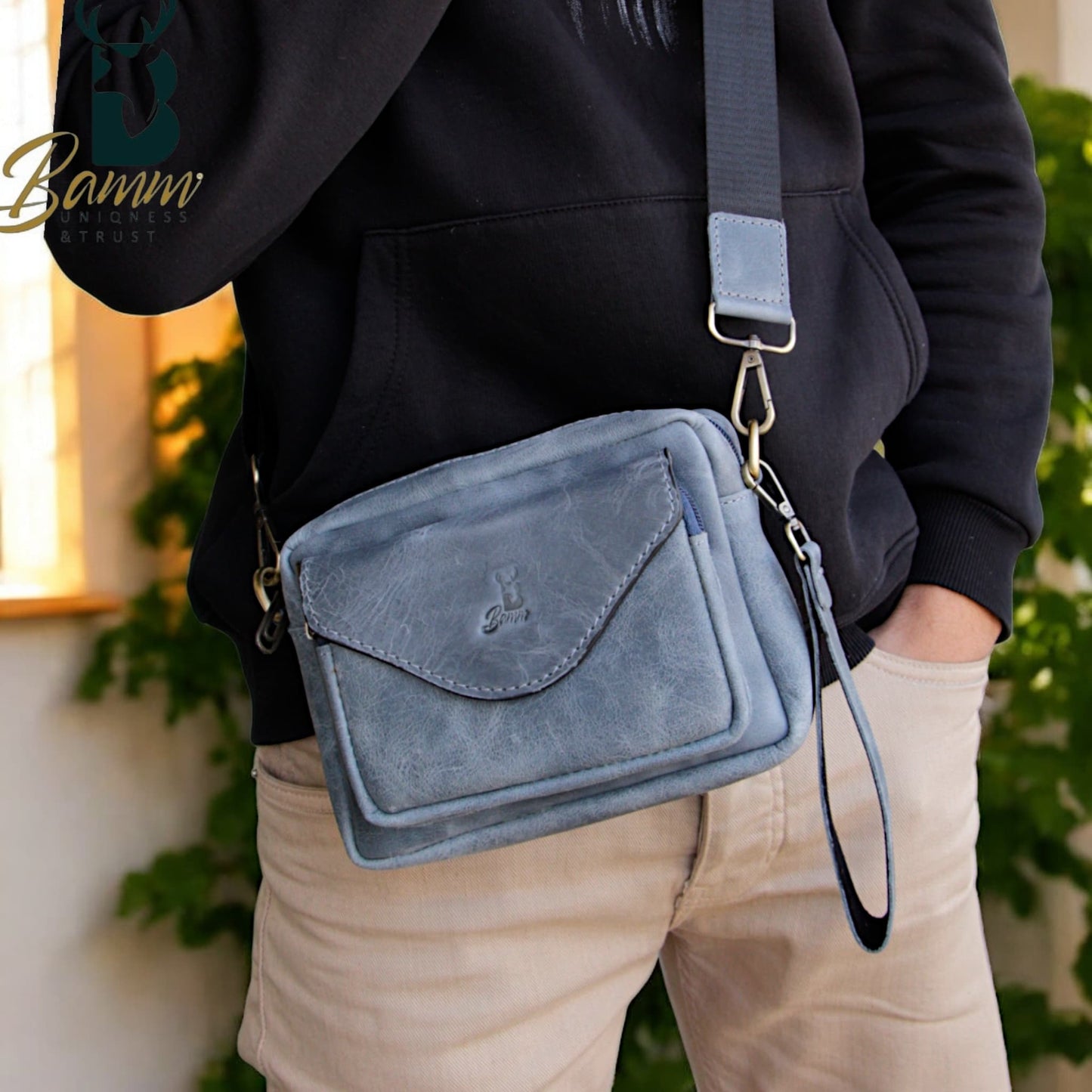 Men's Genuine Leather Crossbody Bag – Stylish & Practical Design
