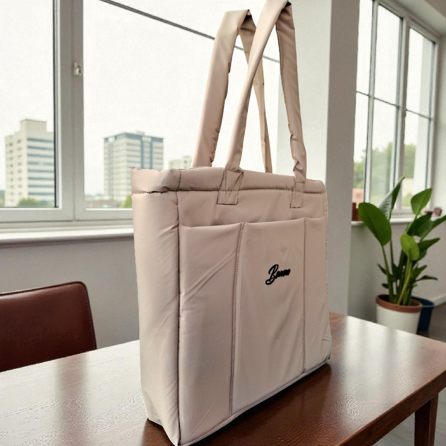 Women’s Waterproof Laptop Bag – Padded Shockproof Interior with Front Pocket & Divided Main Compartment – Size 35×37×10 cm