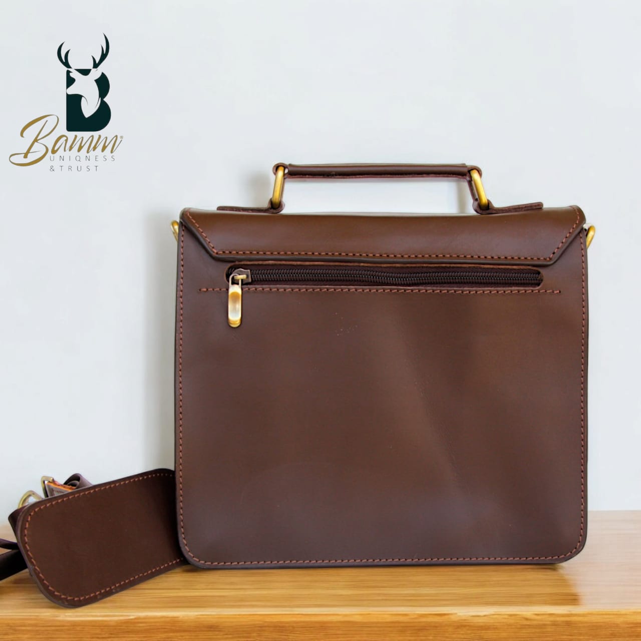 Men's leather shoulder bag-2806
