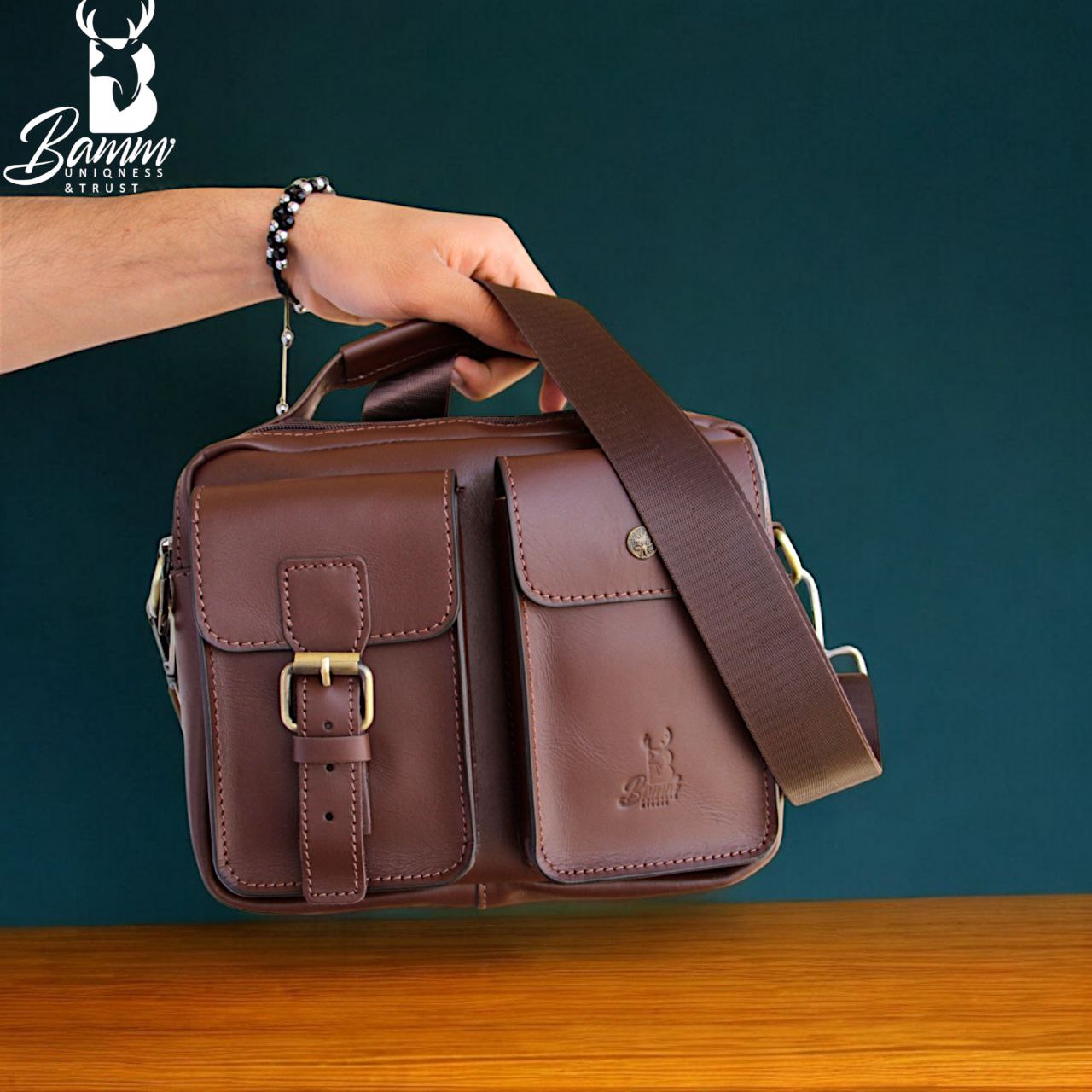 High-quality leather men's crossbody bag-2225