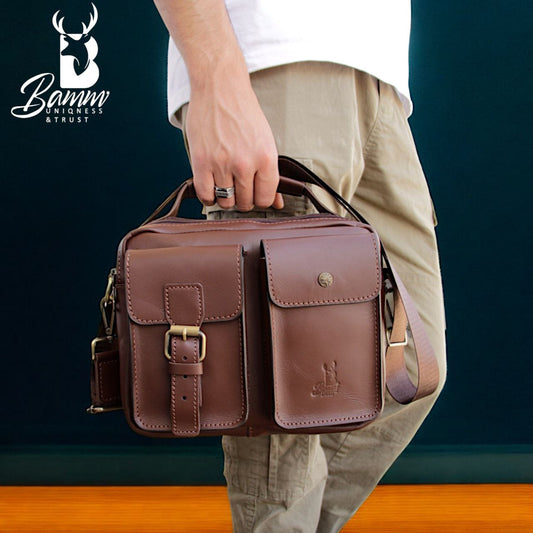 High-quality leather men's crossbody bag-2225