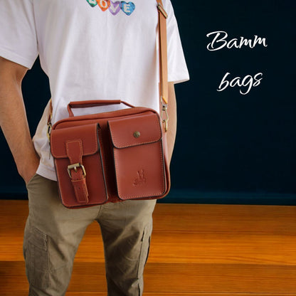 High-quality leather men's crossbody bag-2225